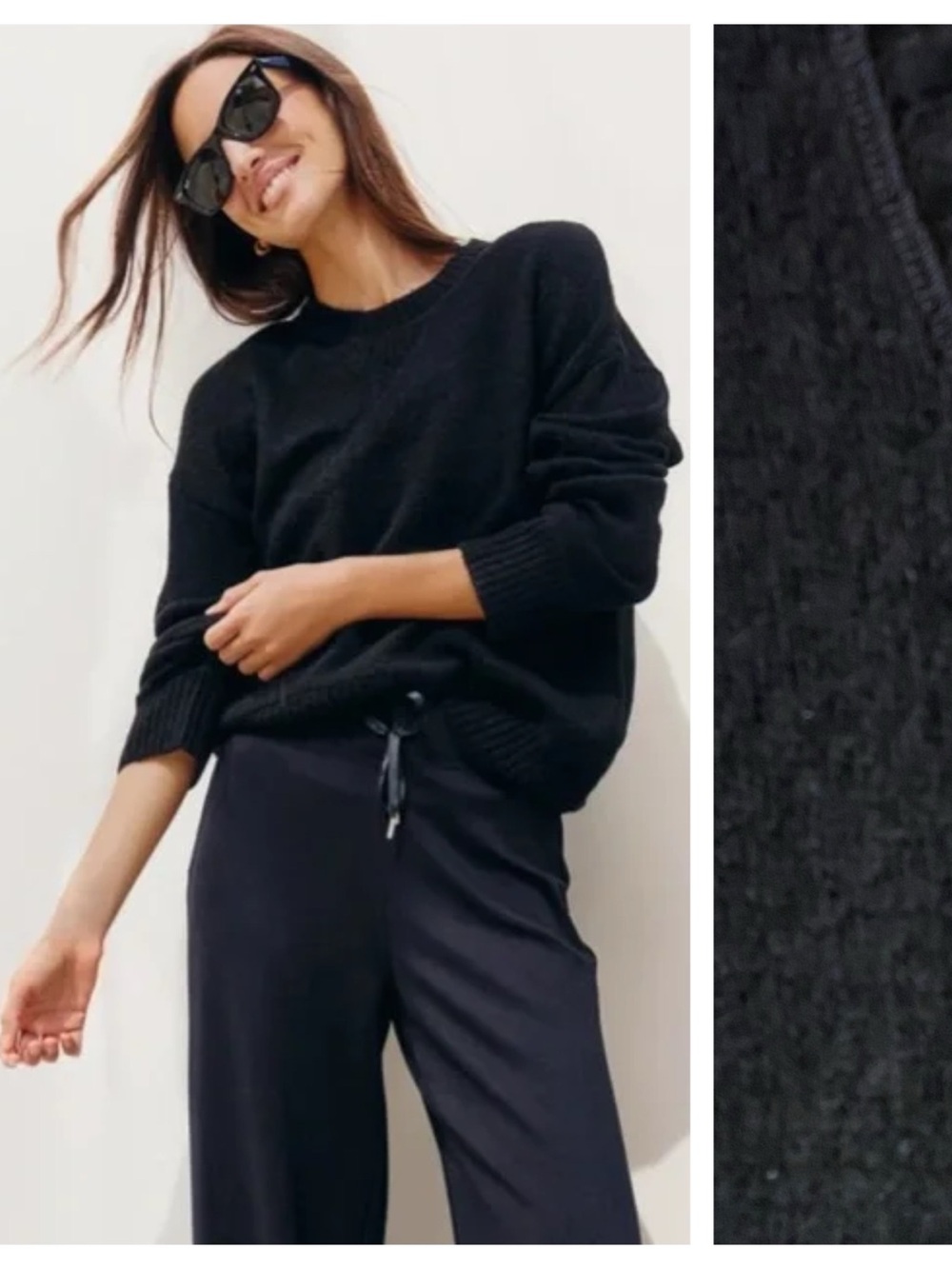 Tuckernuck Pomander Place Black Faris Crewneck Sweater with Pockets Small